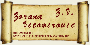 Zorana Vitomirović vizit kartica